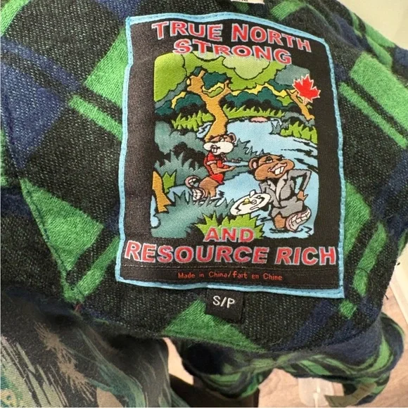 Moose Knuckles Green and Blue Plaid Women's Button Down Shirt - Picture 9 of 12